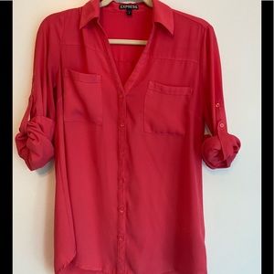 Express Portofino Shirt - Bright Coral